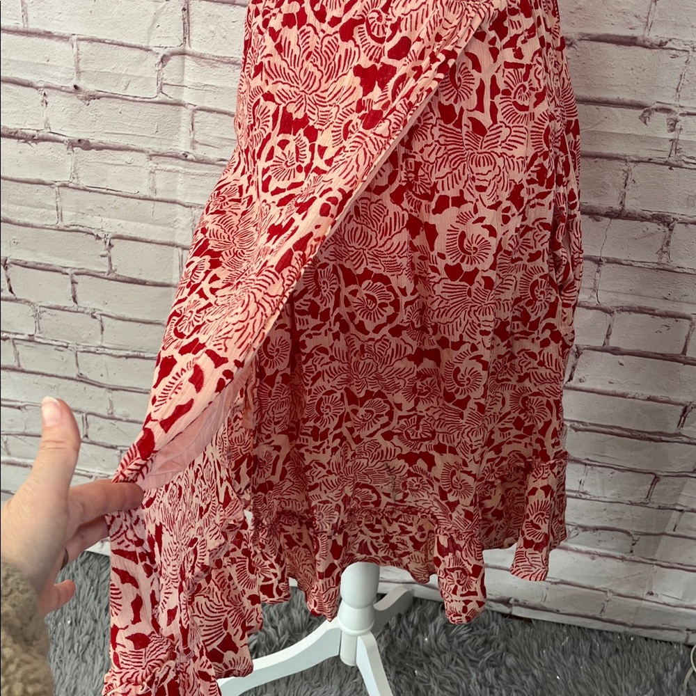 Banjanan Floral Smocked Ruffle Shoulder Midi Dress EUC Small - Picture 4 of 11